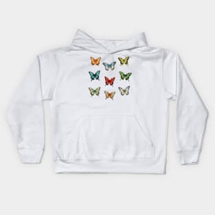 Colorful Butterflies, Cute Butterfly for Nature Lover Kids Hoodie